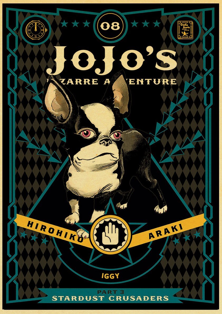 Poster JOJO IGGY Vol. 8 JJFR2008 30x21 cm Official JoJo's Bizarre Adventure Merch